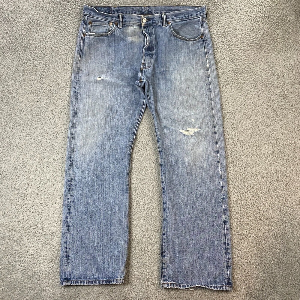 Vintage Levi's 501 Jeans size 40x30 fits 38x30 Button Fly Classic Light Wash
